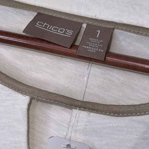 CHICO White Tan Cream Cold Shoulder Top - Picture 6 of 10